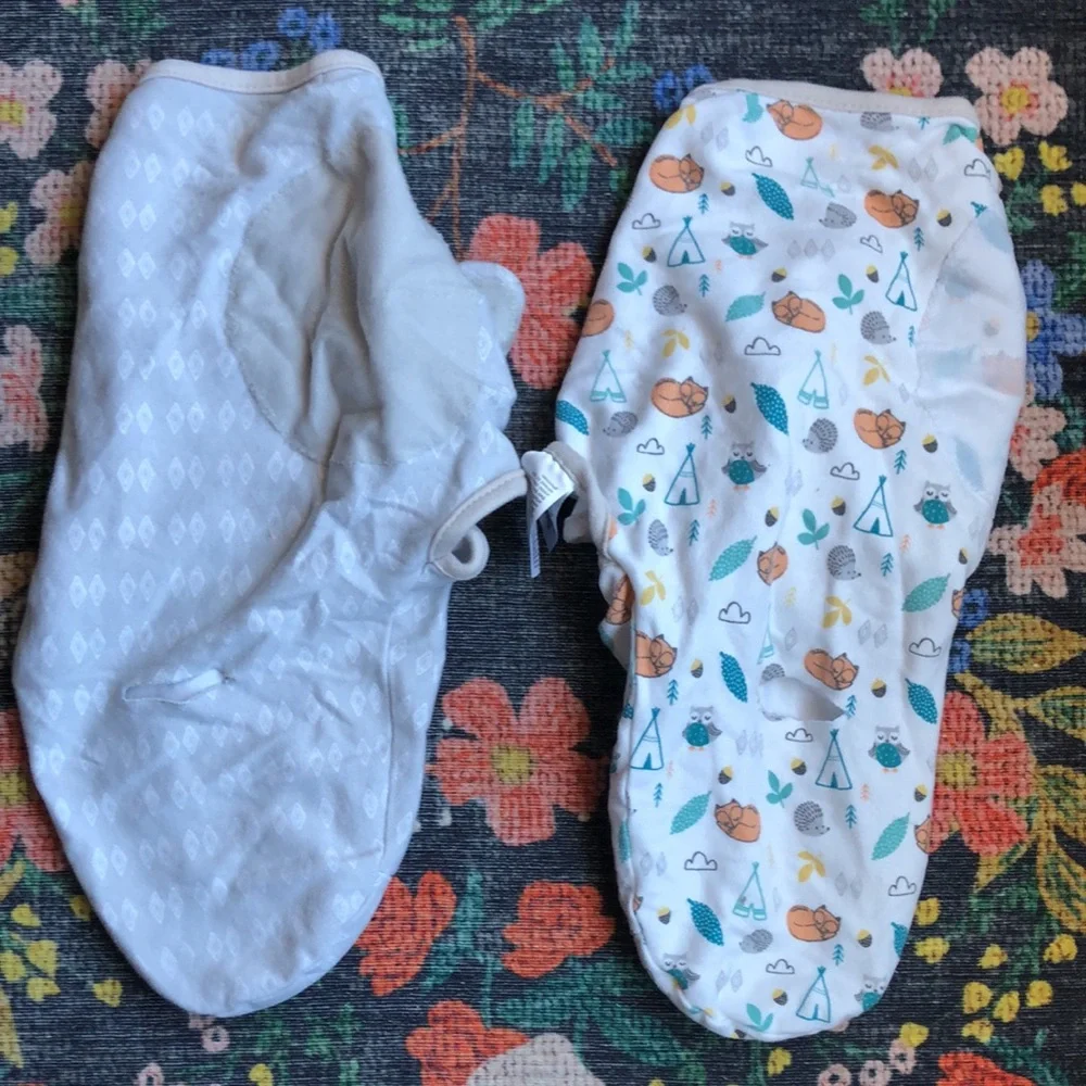 Set of 2 SwaddleMe Velcro Swaddle Sleep Sacks, Size Small/Medium (0-3 Months)